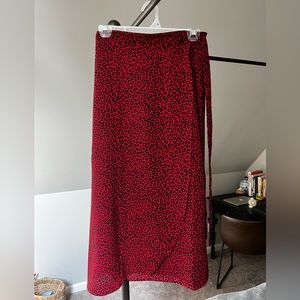 Red animal print skirt